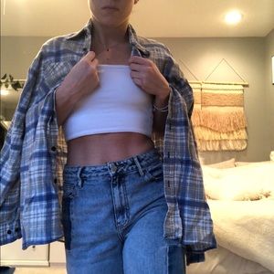 Gray Blue and White Flannel